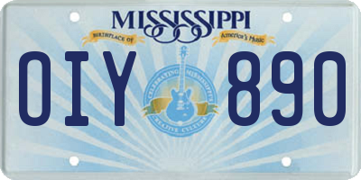 MS license plate OIY890