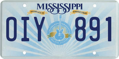 MS license plate OIY891