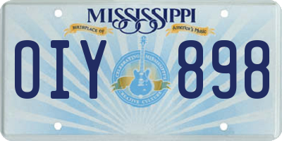 MS license plate OIY898
