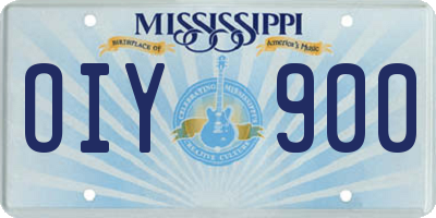 MS license plate OIY900