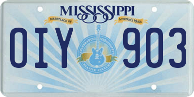 MS license plate OIY903