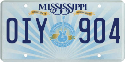 MS license plate OIY904