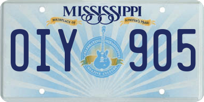 MS license plate OIY905