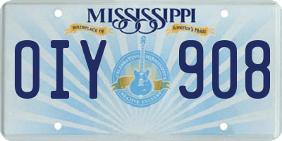 MS license plate OIY908