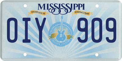 MS license plate OIY909