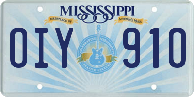 MS license plate OIY910