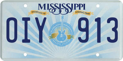 MS license plate OIY913