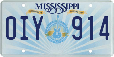 MS license plate OIY914
