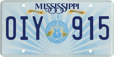 MS license plate OIY915