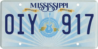 MS license plate OIY917