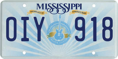 MS license plate OIY918