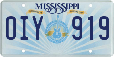 MS license plate OIY919