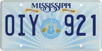 MS license plate OIY921