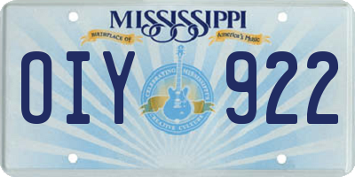 MS license plate OIY922