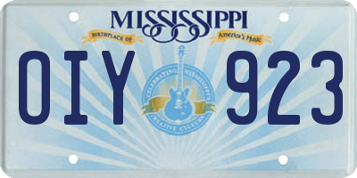 MS license plate OIY923