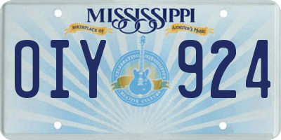 MS license plate OIY924