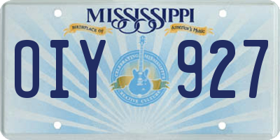 MS license plate OIY927
