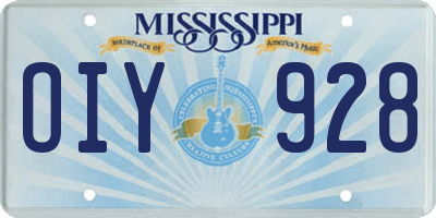 MS license plate OIY928