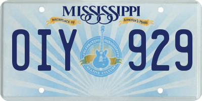 MS license plate OIY929