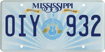 MS license plate OIY932