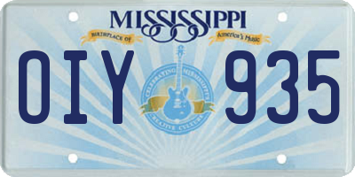 MS license plate OIY935