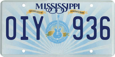 MS license plate OIY936