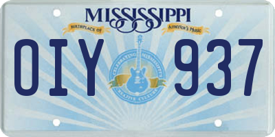 MS license plate OIY937