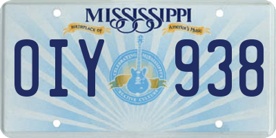MS license plate OIY938