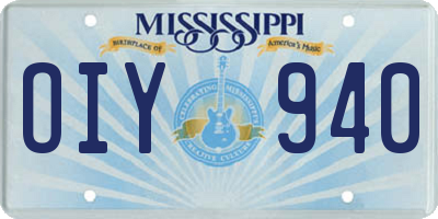 MS license plate OIY940