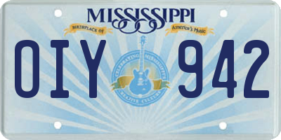 MS license plate OIY942