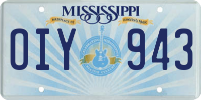 MS license plate OIY943