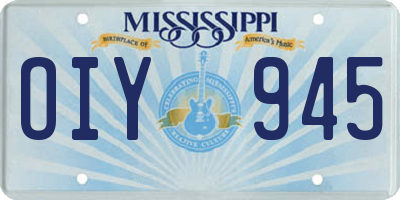 MS license plate OIY945