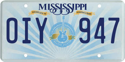 MS license plate OIY947