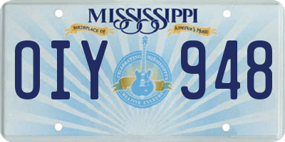 MS license plate OIY948