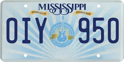 MS license plate OIY950
