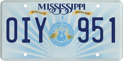 MS license plate OIY951