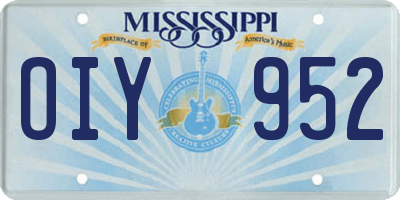 MS license plate OIY952