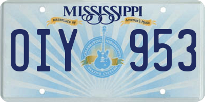 MS license plate OIY953