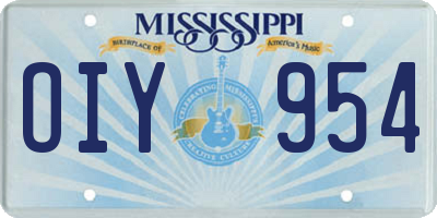 MS license plate OIY954