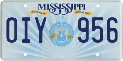 MS license plate OIY956