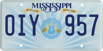 MS license plate OIY957