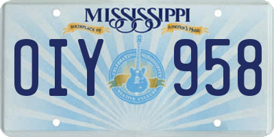 MS license plate OIY958