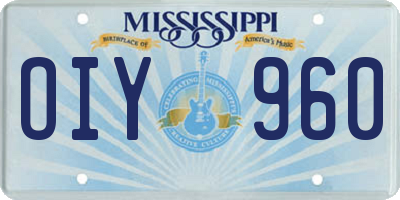 MS license plate OIY960