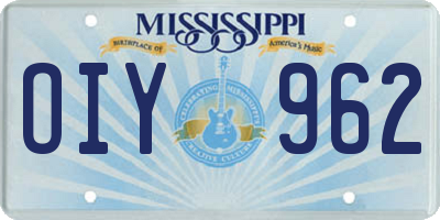 MS license plate OIY962