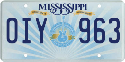 MS license plate OIY963