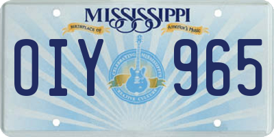 MS license plate OIY965