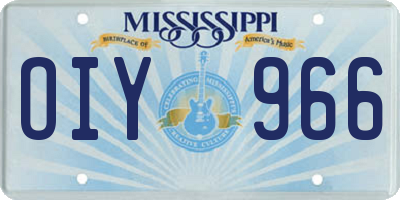 MS license plate OIY966
