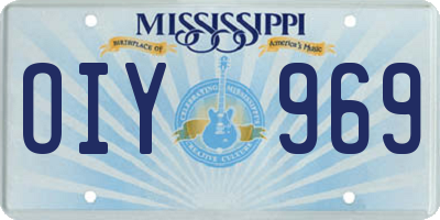 MS license plate OIY969