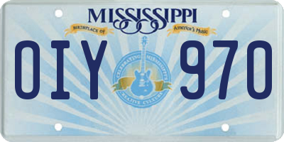 MS license plate OIY970