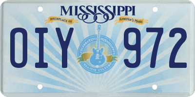 MS license plate OIY972